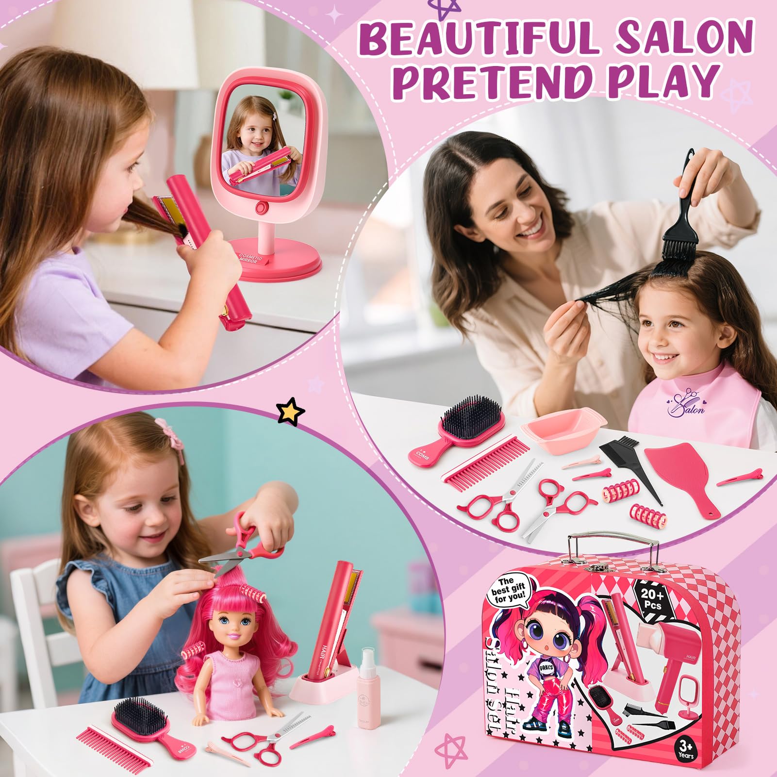 TUZT kid-friendly hair styling play set inspires imagination.