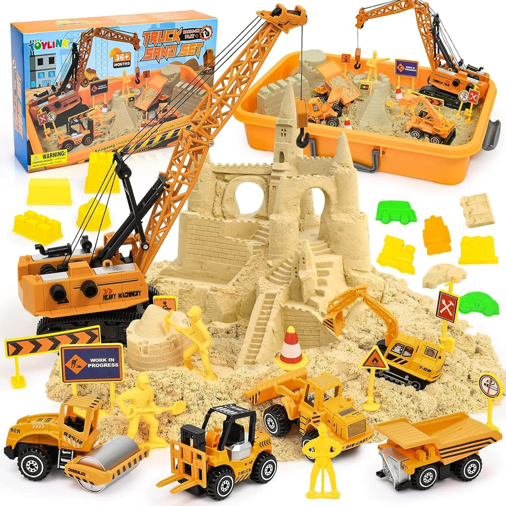 TUZT Kids construction sensory bin sand for tactile play and imagination