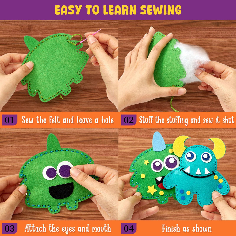 TUZT Monster Sewing Kit eyes and stickers add personality
