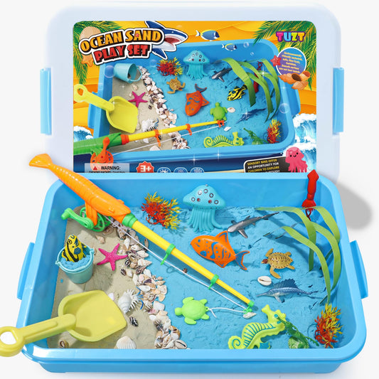 TUZT Ocean Sensory Bin magnetic fishing rod enhancing coordination