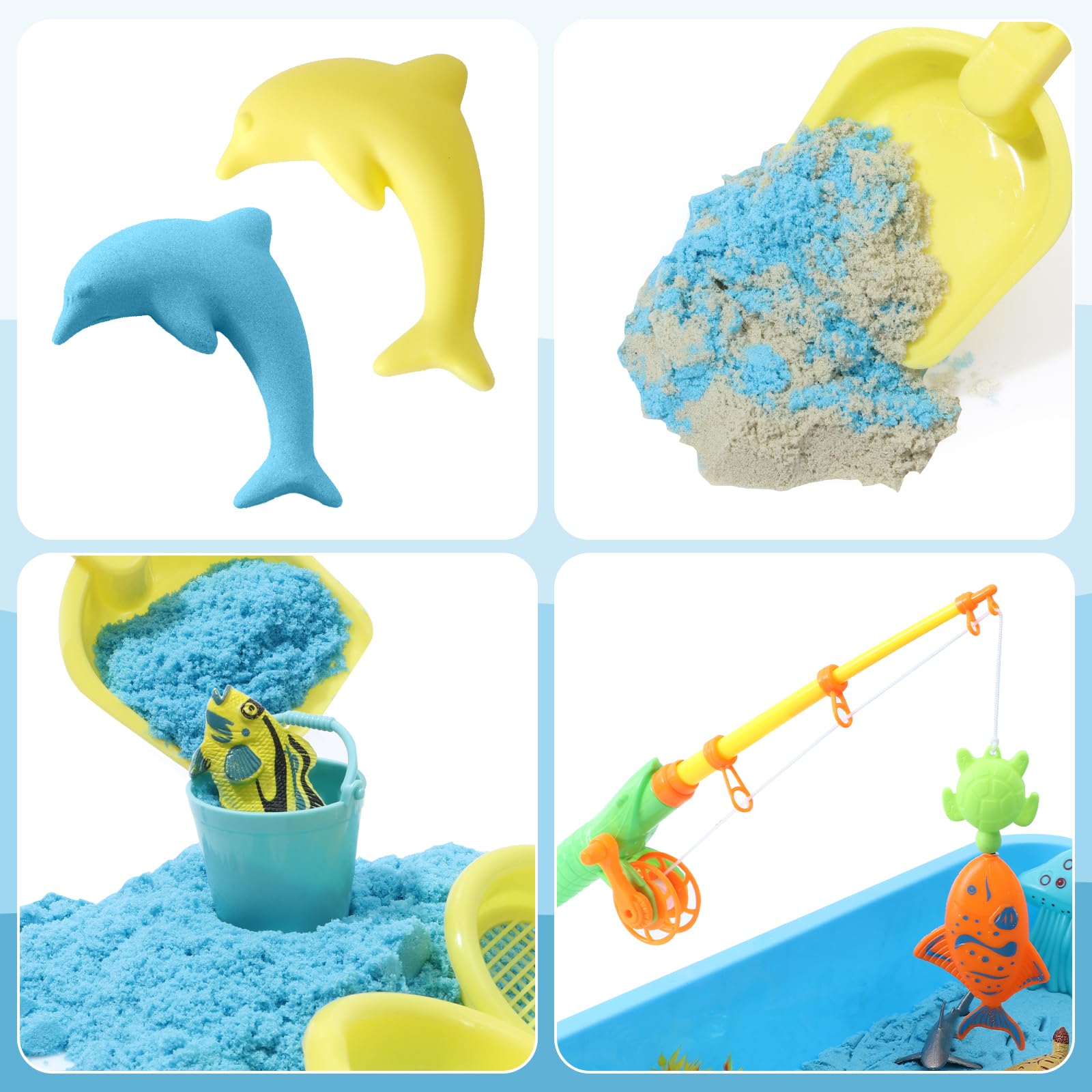 TUZT Ocean Sensory Bin seaweed and shells for realistic textures