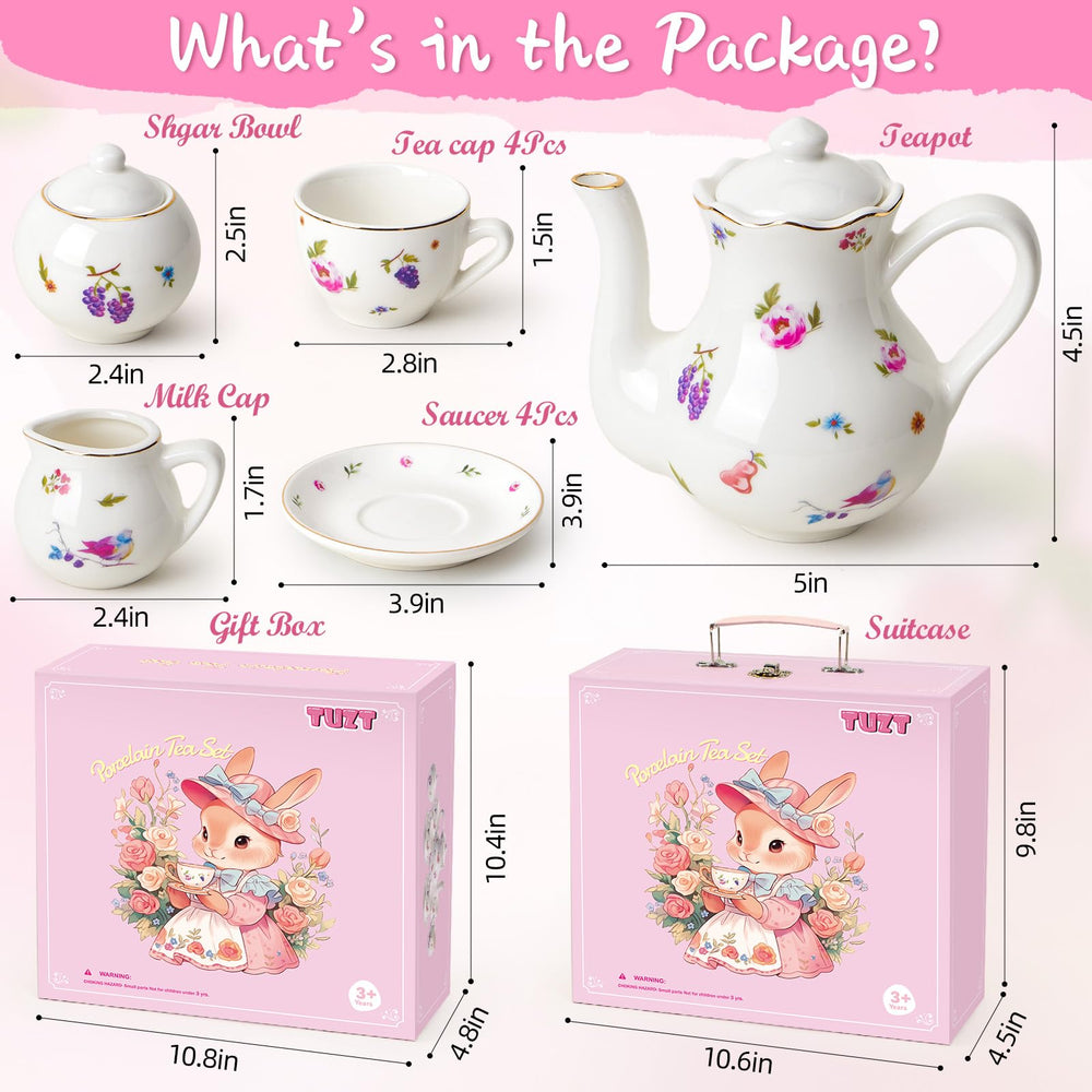 TUZT porcelain pieces with BPA-free glaze designed for gentle play.