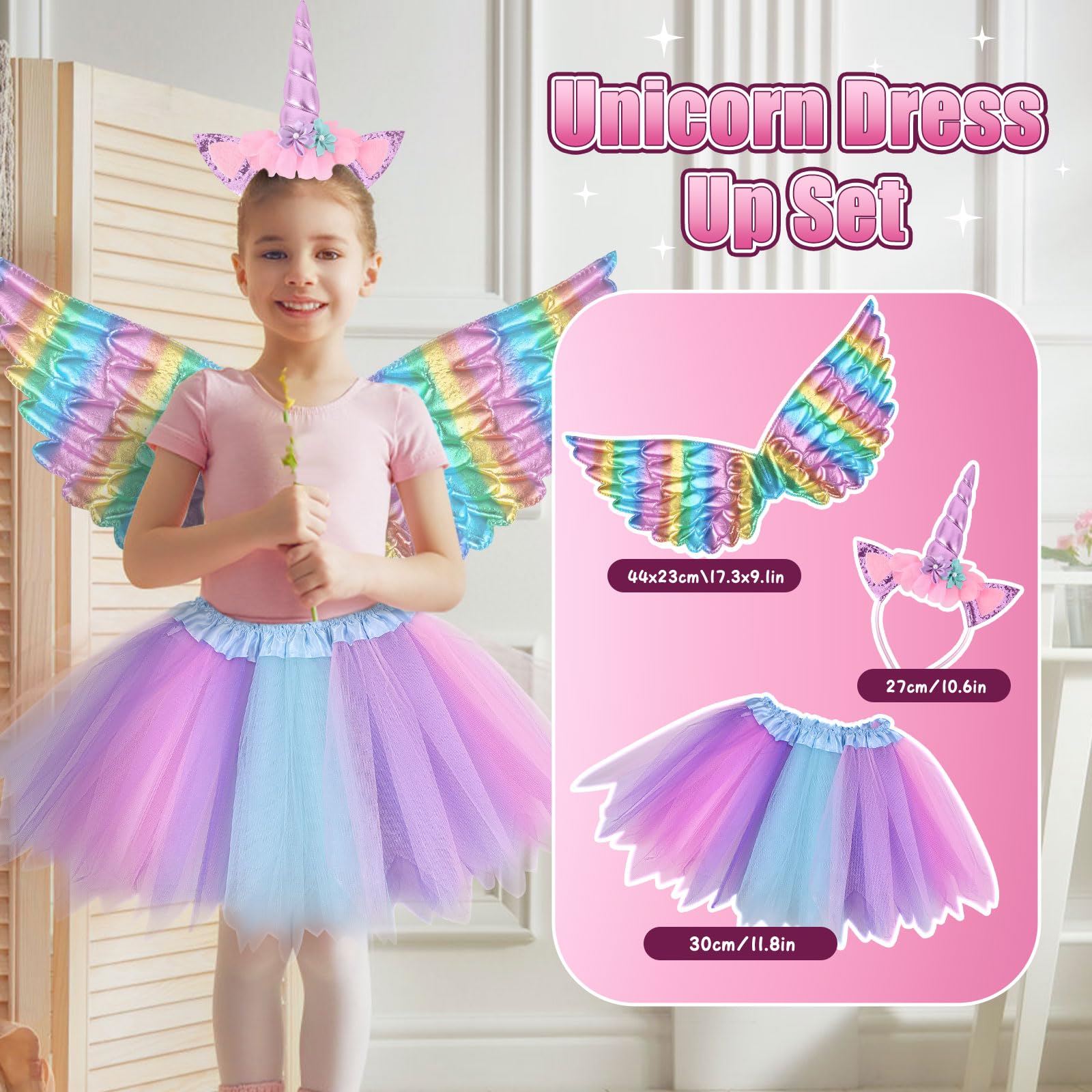 TUZT unicorn headband completes cute dress-up looks for pretend parties