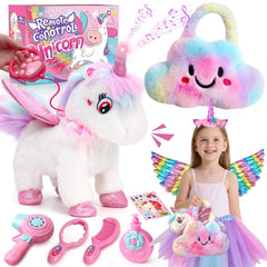 TUZT walking talking remote control unicorn toy in action for interactive pretend play