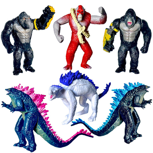 TwCare Monster x Kong six-pack set with movable joints for dynamic posing.
