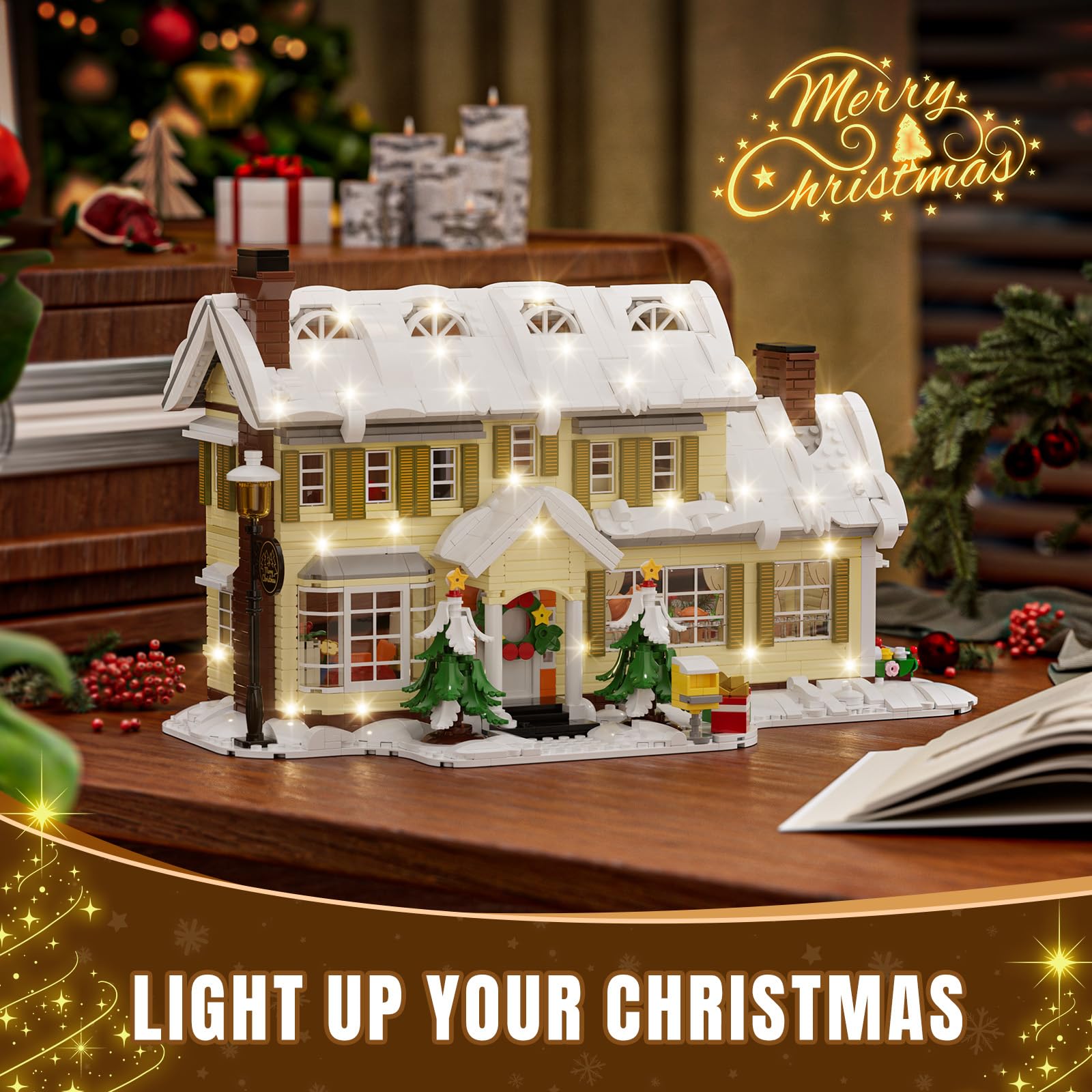 Tweandar Christmas House attic scene with vintage projector evokes nostalgic memories