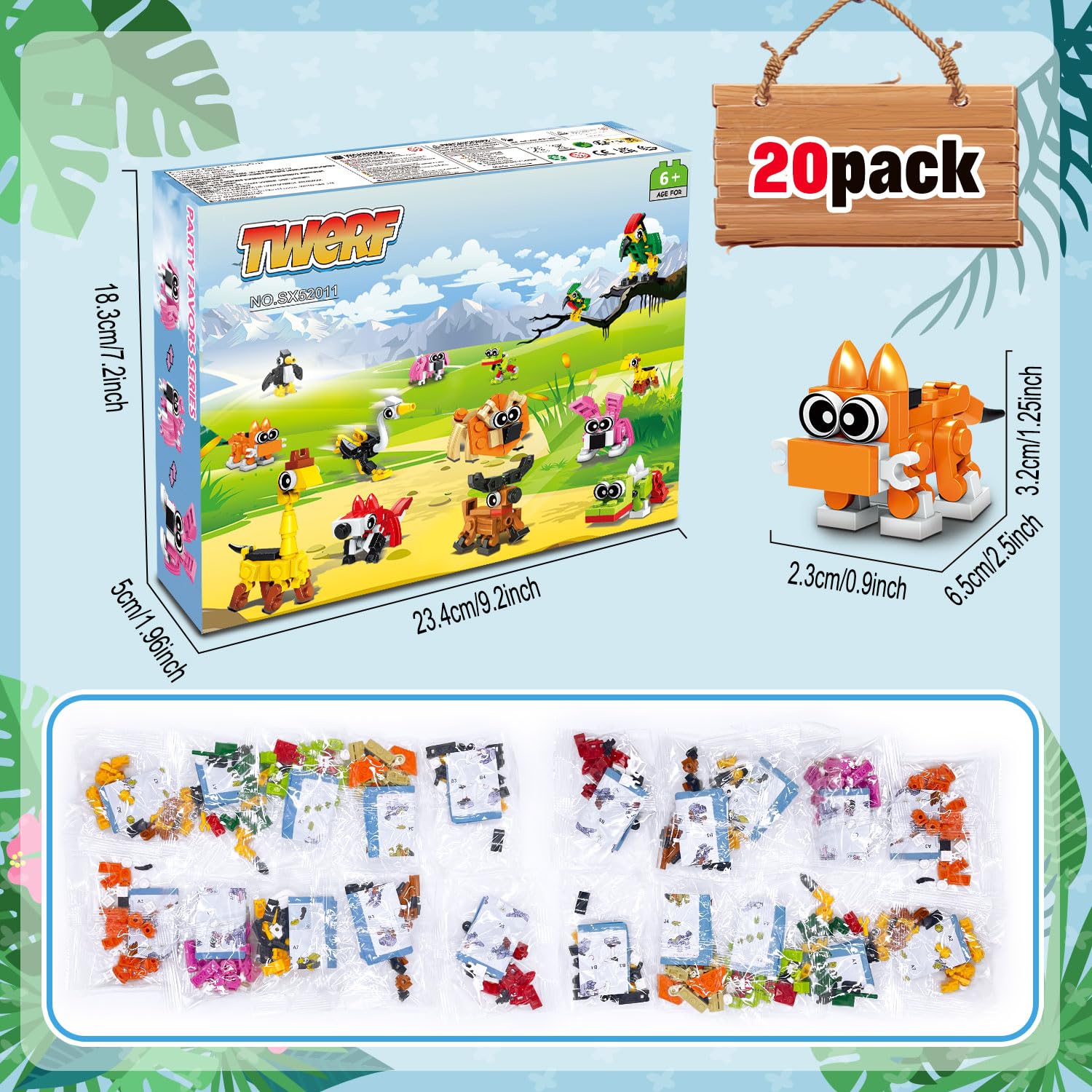 TWERF animal blocks pose variation three for diverse play