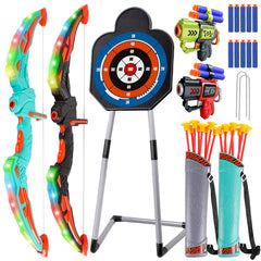 TWFRIC bow and arrow with LED lighting for precise aiming day and night