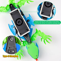 TWFRIC wall-climbing lizard action on various surfaces