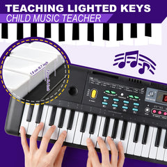 TWFRIC Kids 61-key piano portable size enables home or travel play