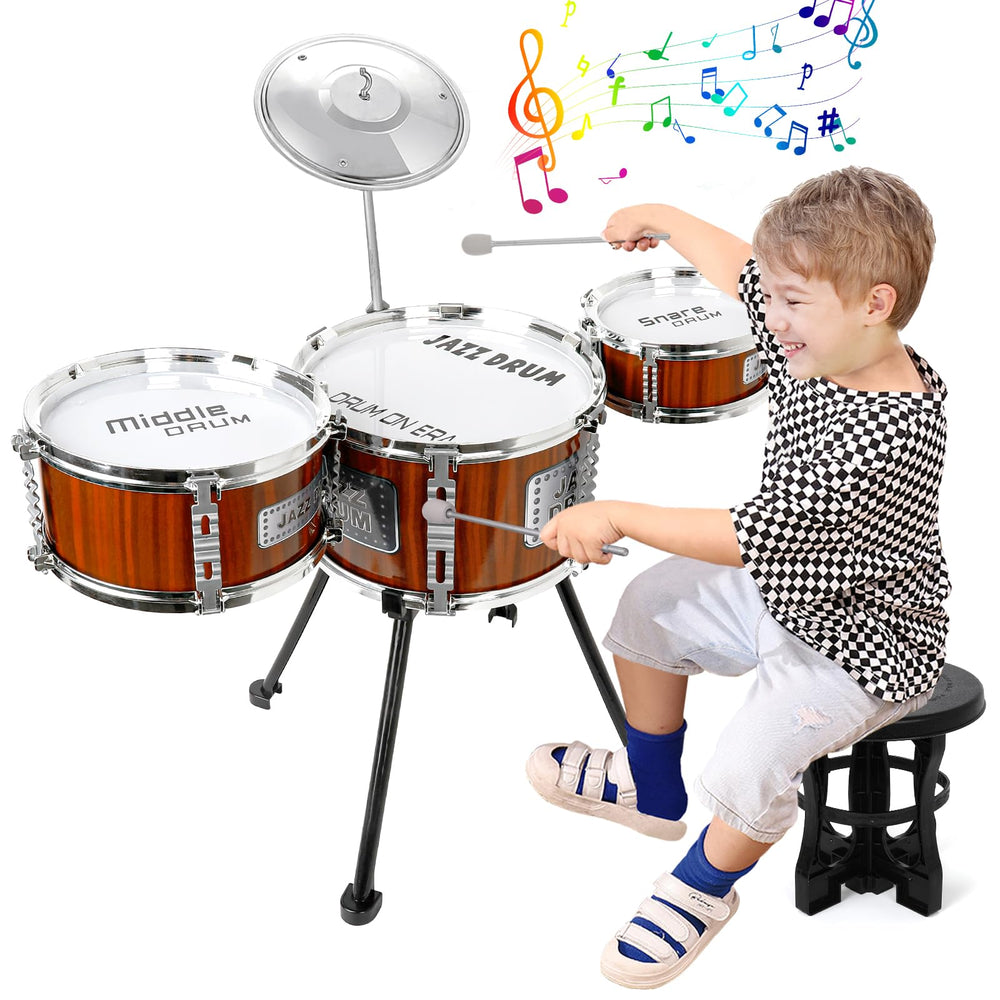 TWFRIC Kids Drum Set assembly shows a sturdy frame for safe toddler play