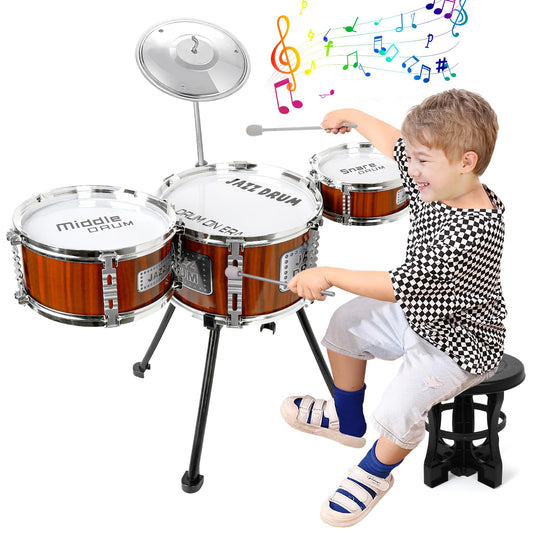 TWFRIC Kids Drum Set assembly shows a sturdy frame for safe toddler play