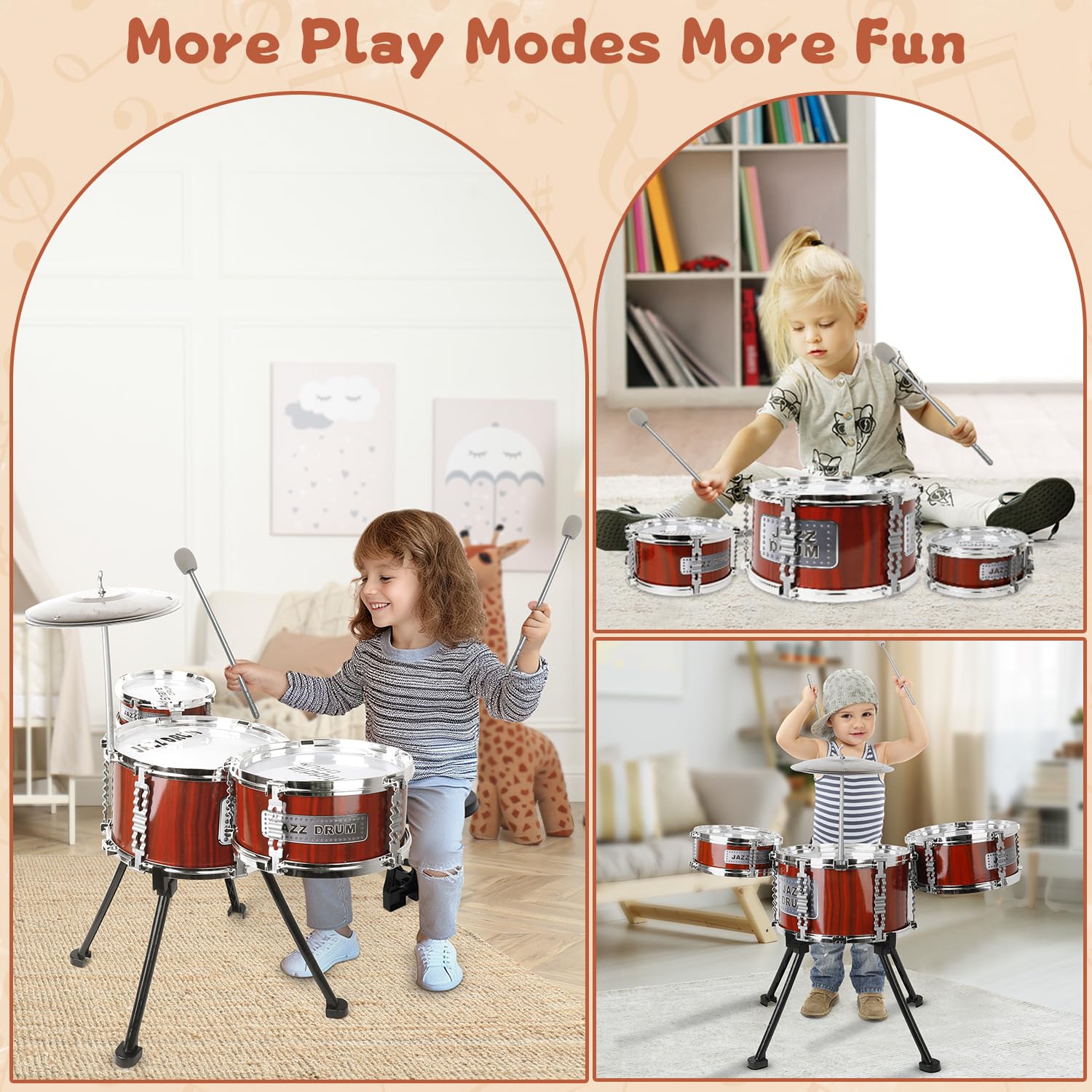 TWFRIC drumsticks enable safe, controlled drumming for small hands