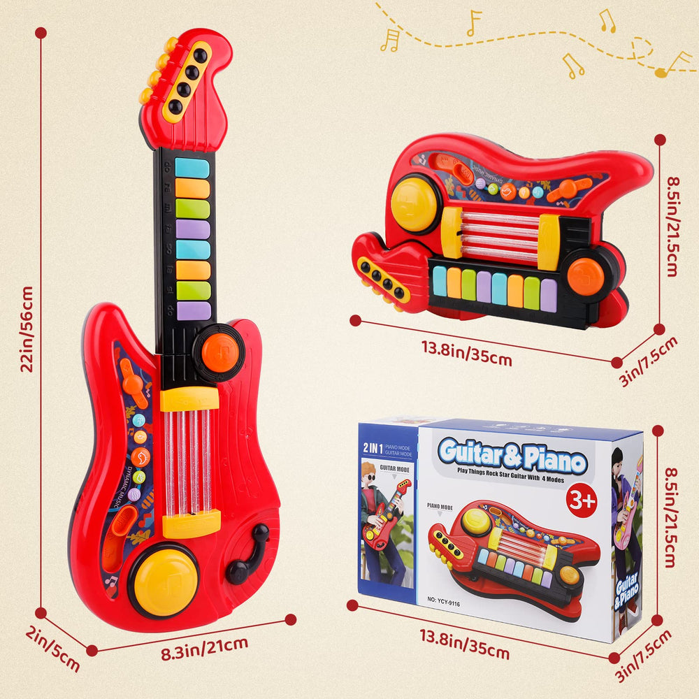 TWFRIC Kids Guitar 2in1 safe ABS material supports durable use.