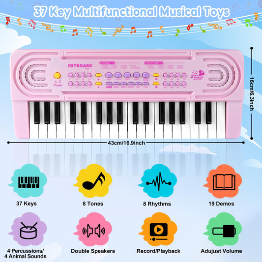 TWFRIC kids piano dual speaker design delivers clearer, louder play for group learning.