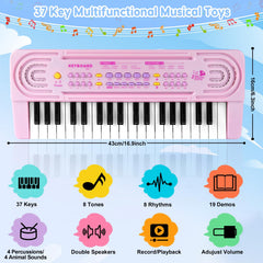 TWFRIC kids piano dual speaker design delivers clearer, louder play for group learning.