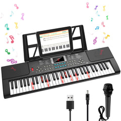 TWFRIC 61-key piano with light-up keys for guided practice.