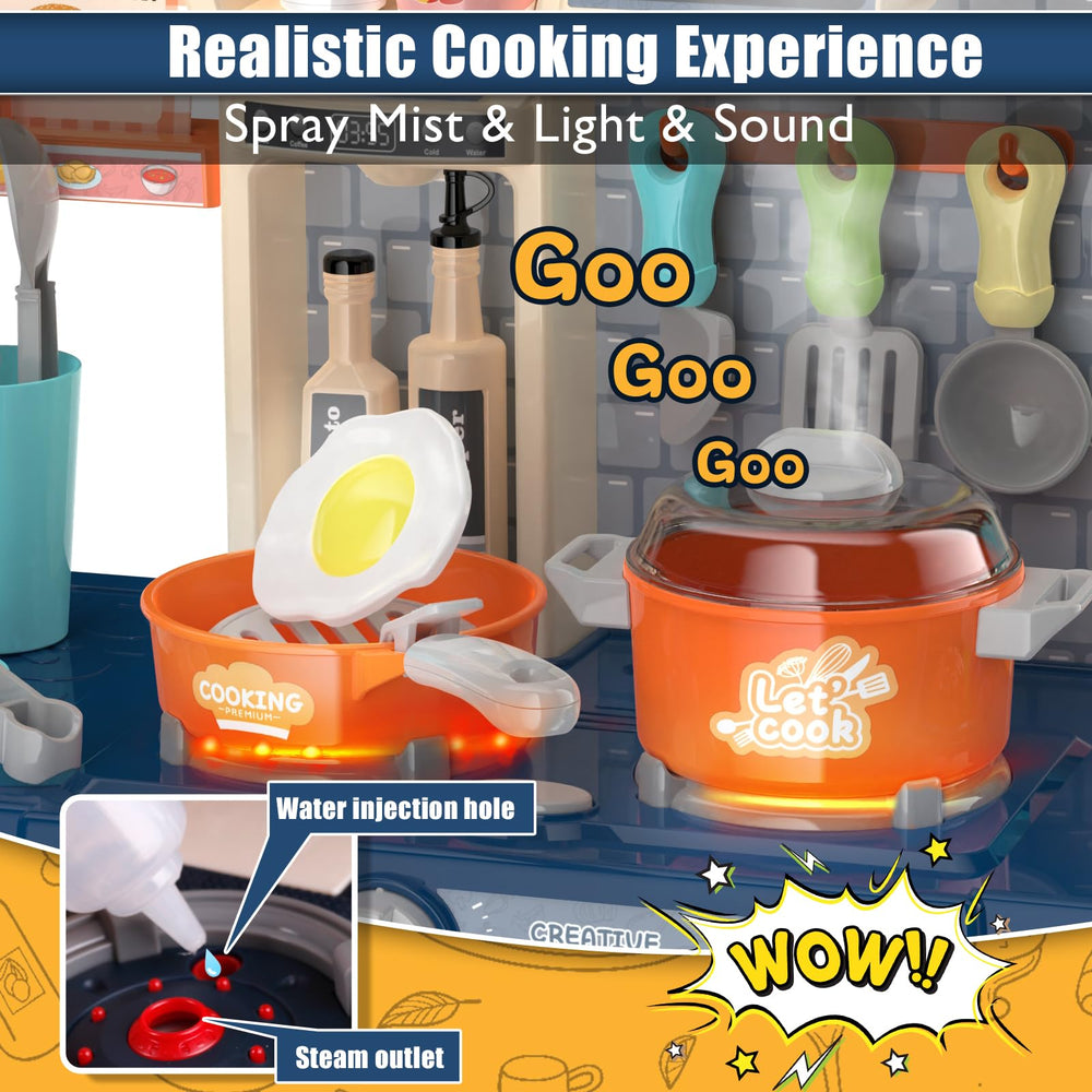 TWFRIC play kitchen blue kids playing promotes cooperative social interaction during pretend meals