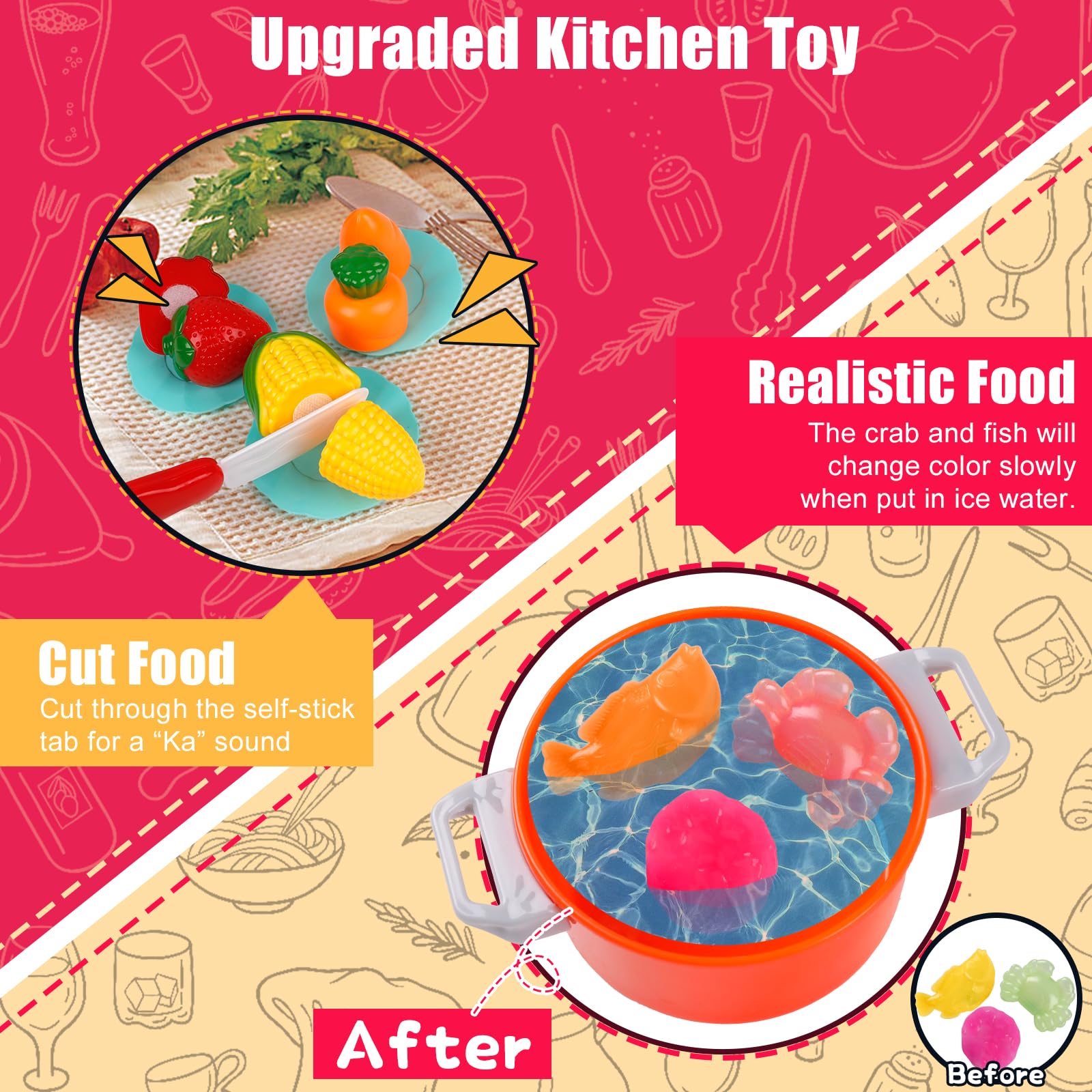 TWFRIC Play Kitchen role-play design encourages conversation and cooperative play.