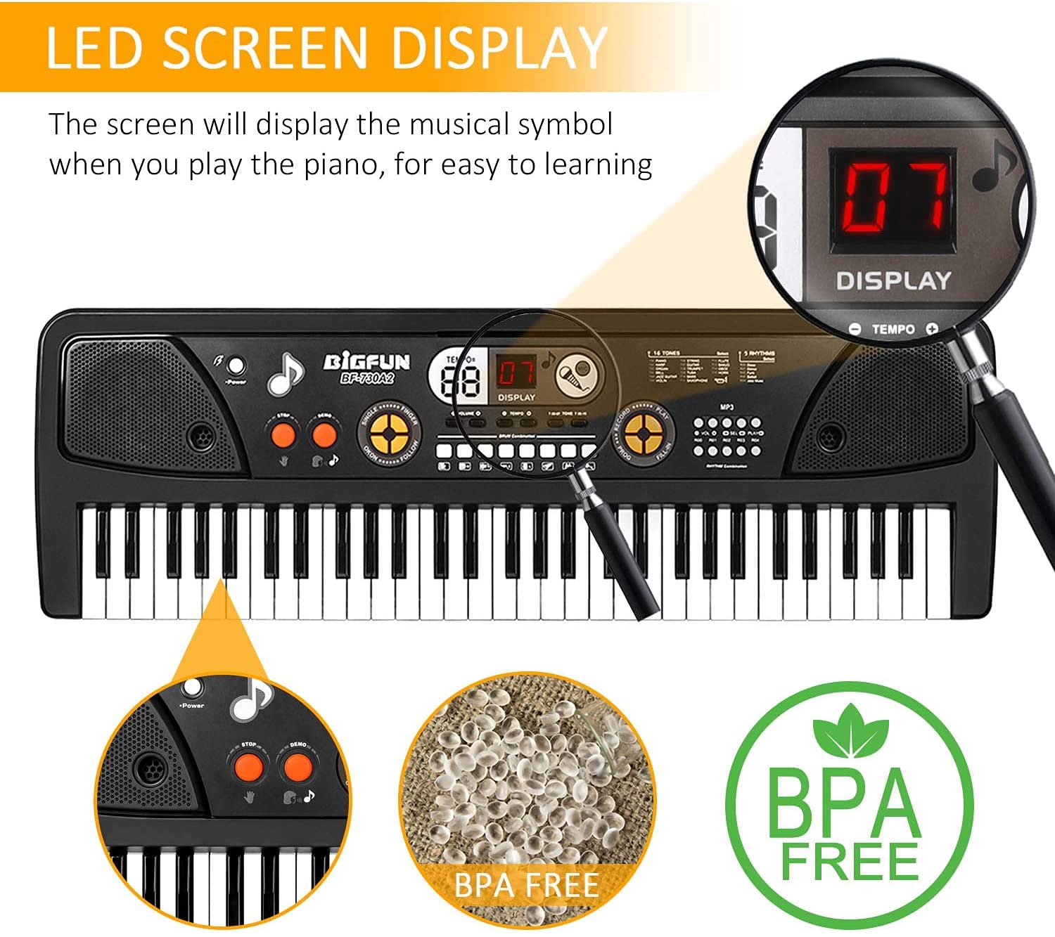TWFRIC portable piano ideal for travel and practice