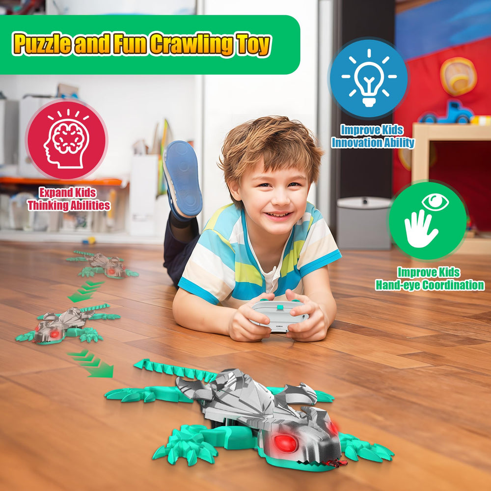 TWFRIC rc-control gecko grey provides precise multi-direction control for kids.
