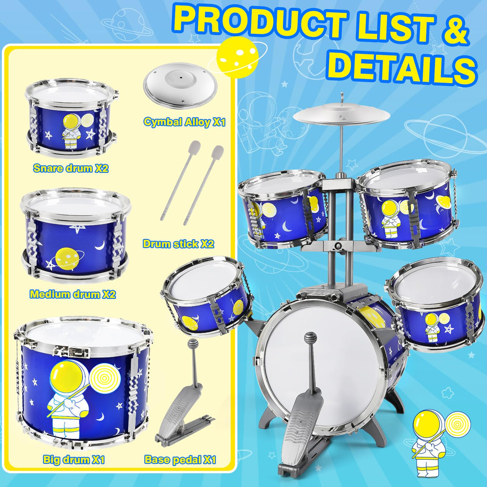 TWFRIC toddler drum set full-view showing beginner-friendly setup.