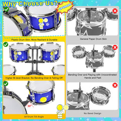 TWFRIC toddler drum set snare drum front view for coordinated beats.