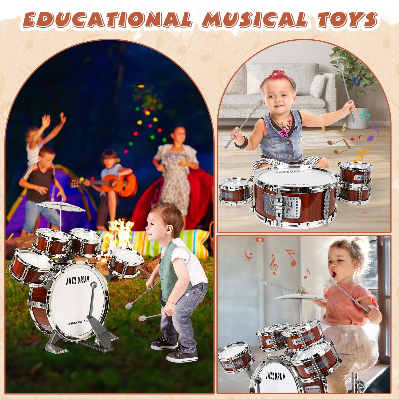 TWFRIC 10-inch drum highlights large drum for engaging performances.
