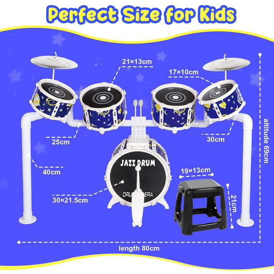 TWFRIC toy drum kit stool ready for toddlers during creative playtime.