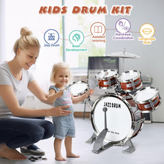 TWFRIC Toy Drum Set cymbal close-up for realistic concert sounds.
