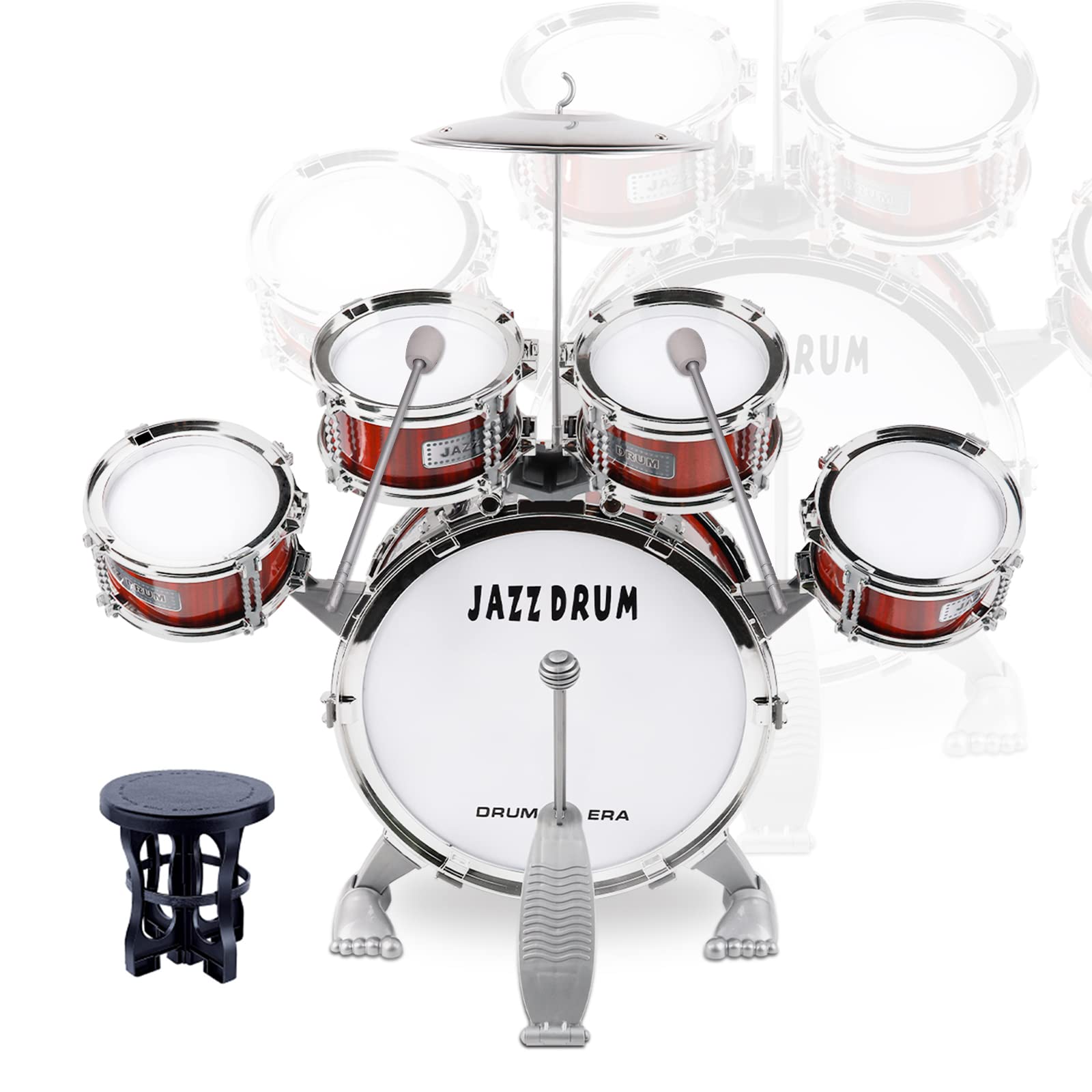 TWFRIC Toy Drum Set small drum 1 close-up for early music exploration.