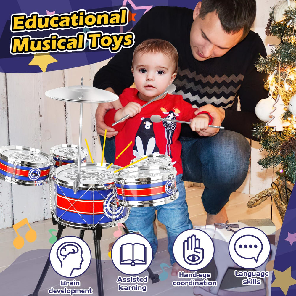 TWFRIC drum set stool included by design for stable play