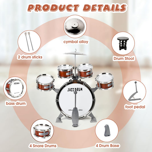 TWFRIC drum set stool image emphasizes stable, safe seated play.