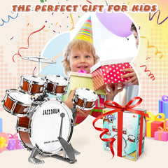 TWFRIC drum set tilted-drums image shows easy reach for young players.