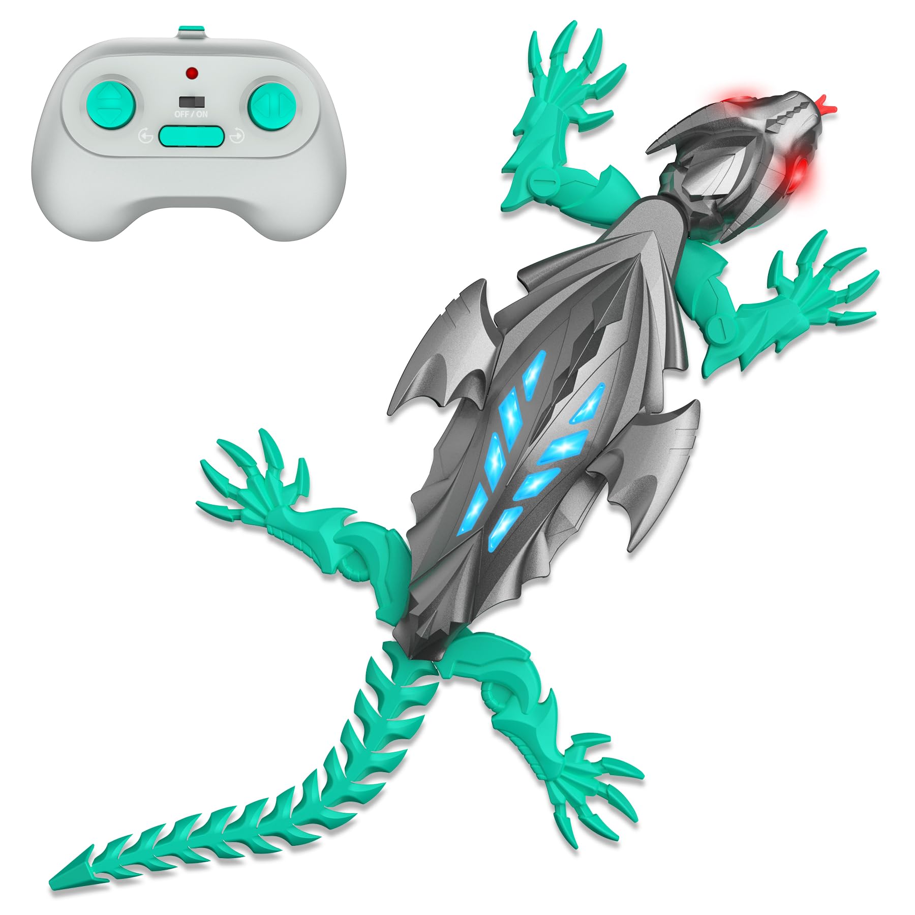 TWFRIC wall-climbing gecko grey demonstrates wall-scaling for imaginative play.