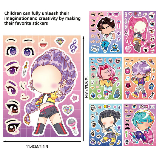 TWGOGOTIC Make A Face stickers—teens doing a DIY setup for personalized looks.