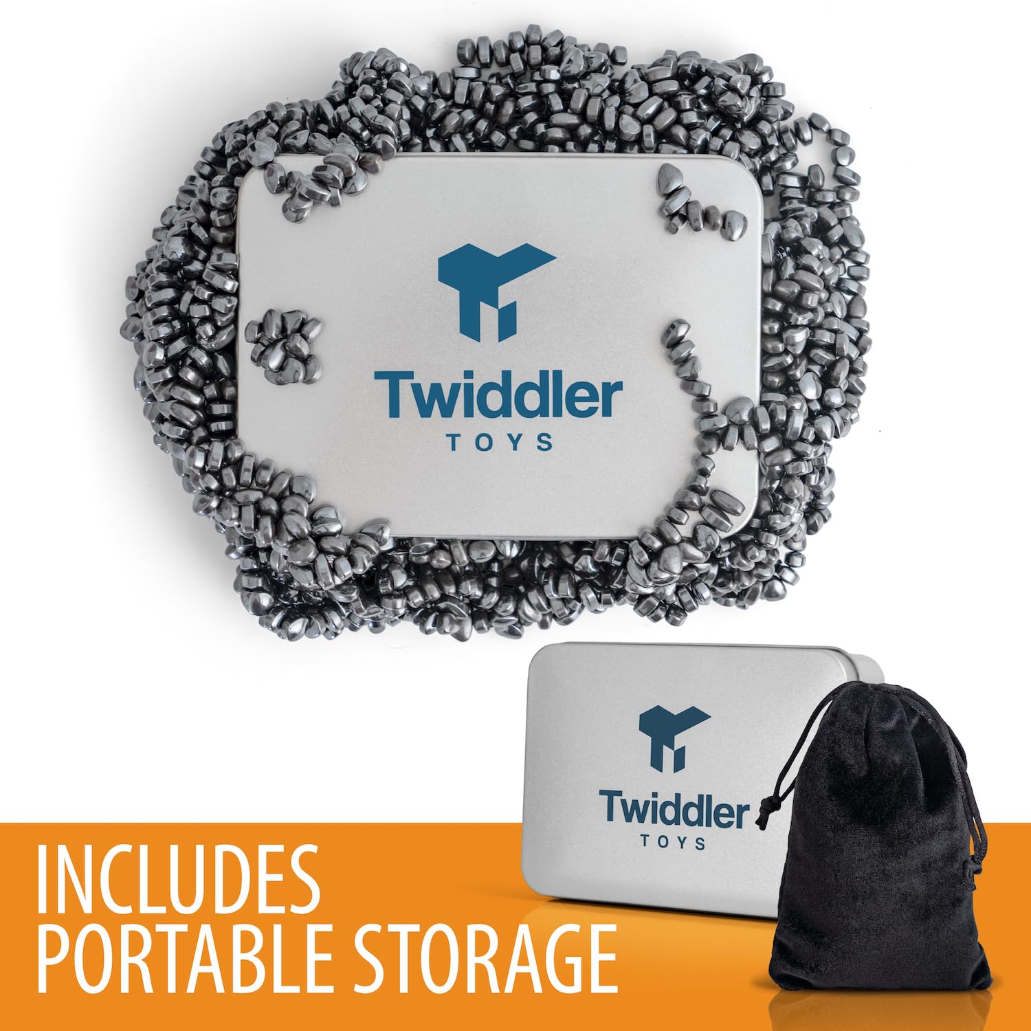 Twiddler Toys Magnetic Putty Pebbles on desk for focused play during breaks