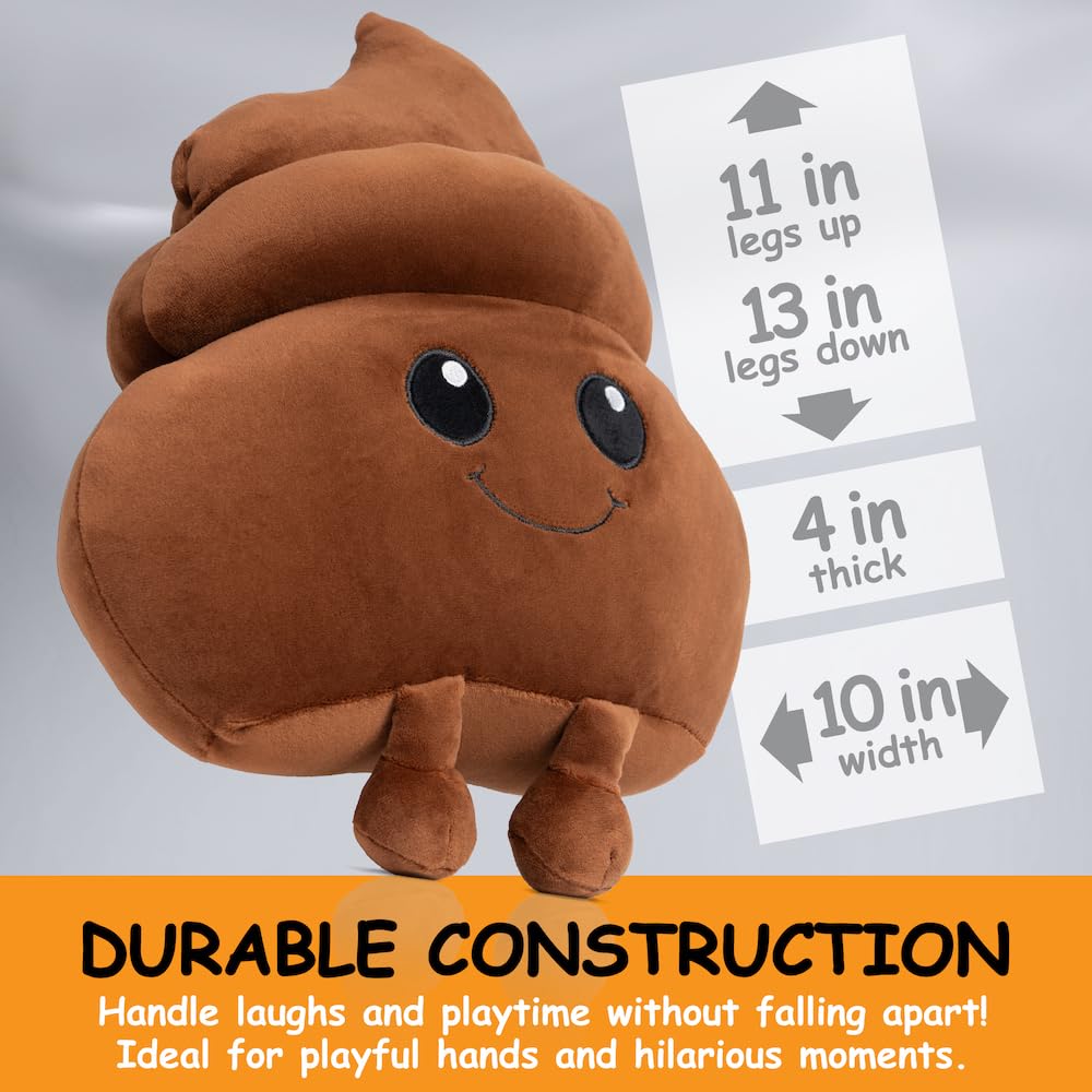 Twiddler Toys Poop Emoji Plush 11-inch soft fabric invites cozy hugs.