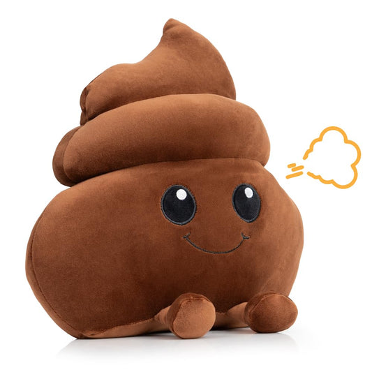 Twiddler Toys Poop Emoji Plush 11-inch front view shows a cuddly, huggable design for fun.