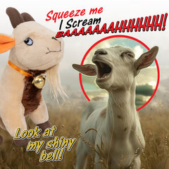 Twiddler Toys Screaming Goat close-up shows soft plush fabric.