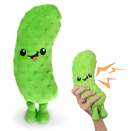 Twiddler Toys Yodeling Plush Pickle 11-inch close-up with loud yodels for instant laughs