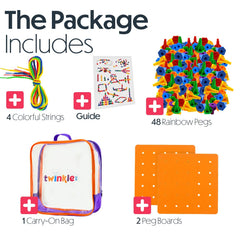 Twinkle me large-grip pegs designed for little hands to develop fine motor skills.