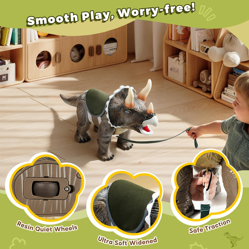 Twinkoo dinosaur ride-on car dashboard with sound and light effects for immersive play