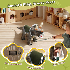 Twinkoo dinosaur ride-on car dashboard with sound and light effects for immersive play