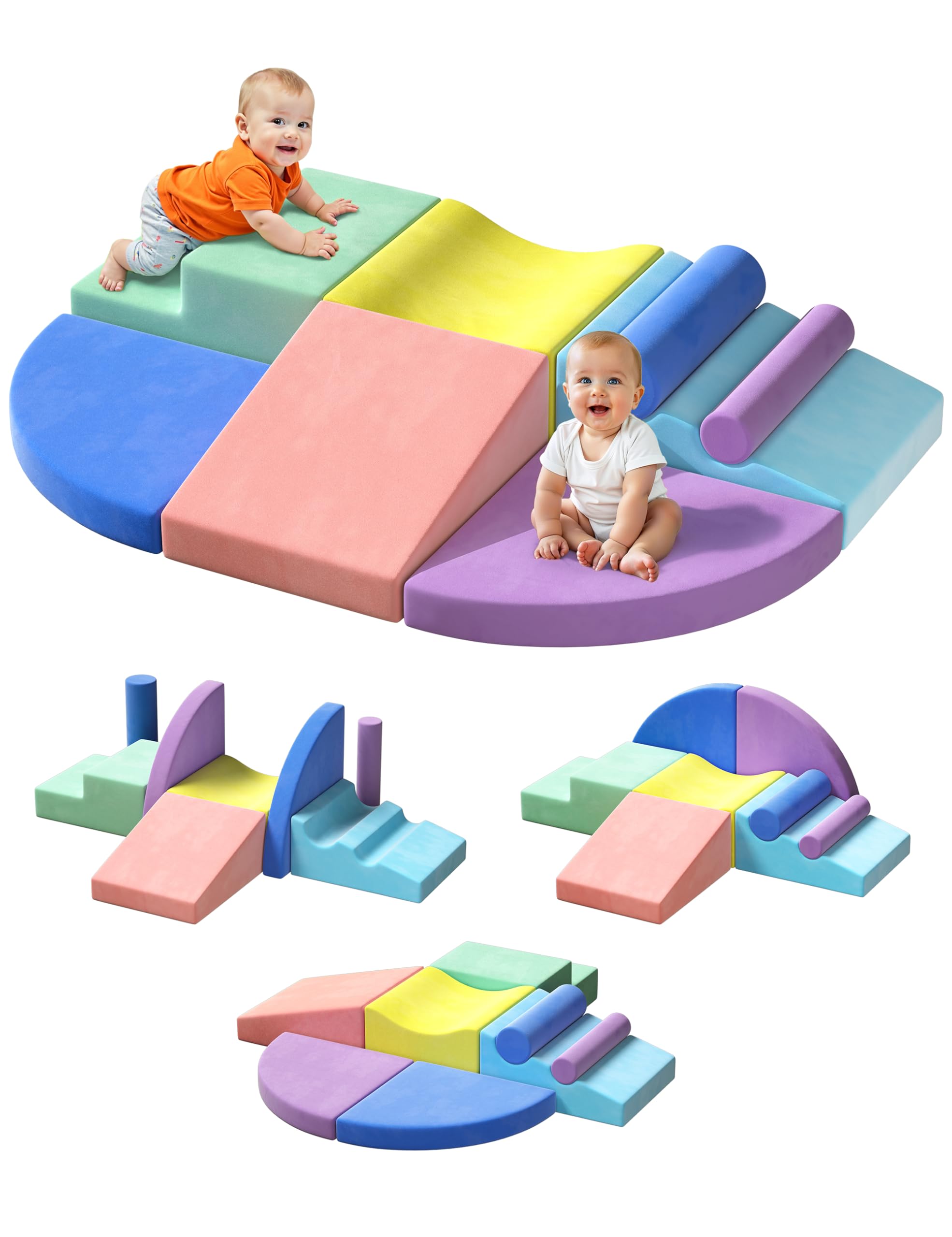 Twinkoo extralarge soft climbing blocks in assembly pose for safe toddler play.