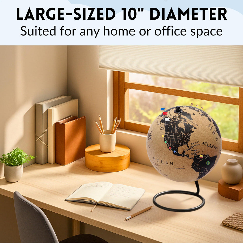 Two Dreamers desk display globe fits in small or large workspaces.
