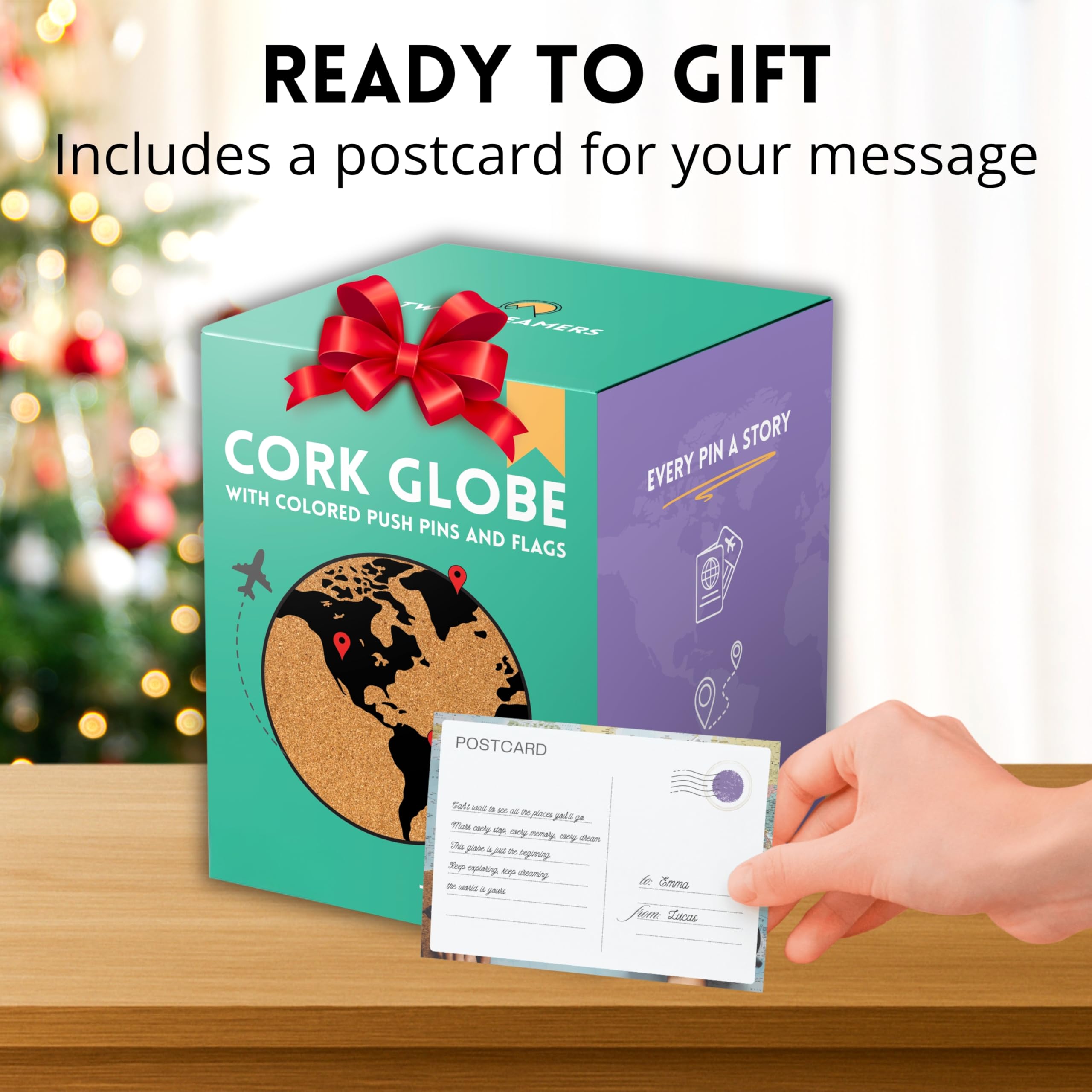 Two Dreamers gift box travel map ready for gifting and celebration.