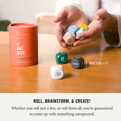 Two Tumbleweeds Art Dice used in classroom activity to unlock creativity