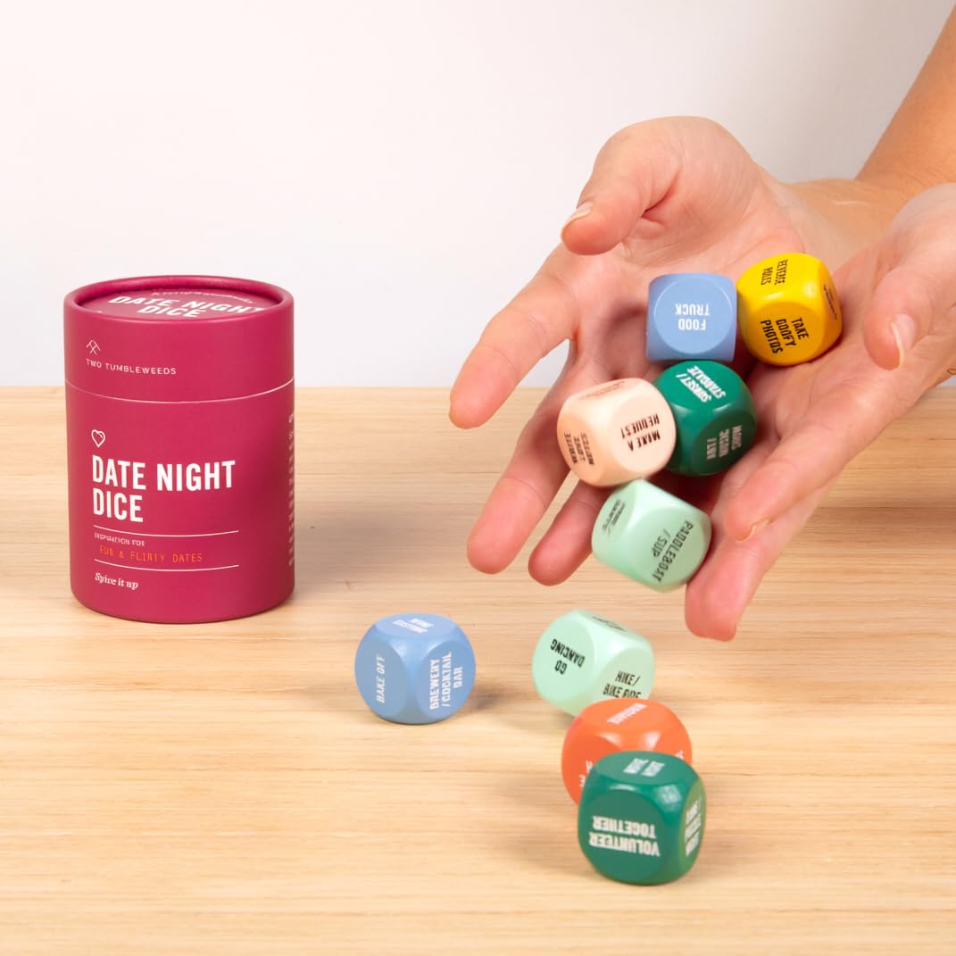 Two Tumbleweeds Date Night Dice in action at home