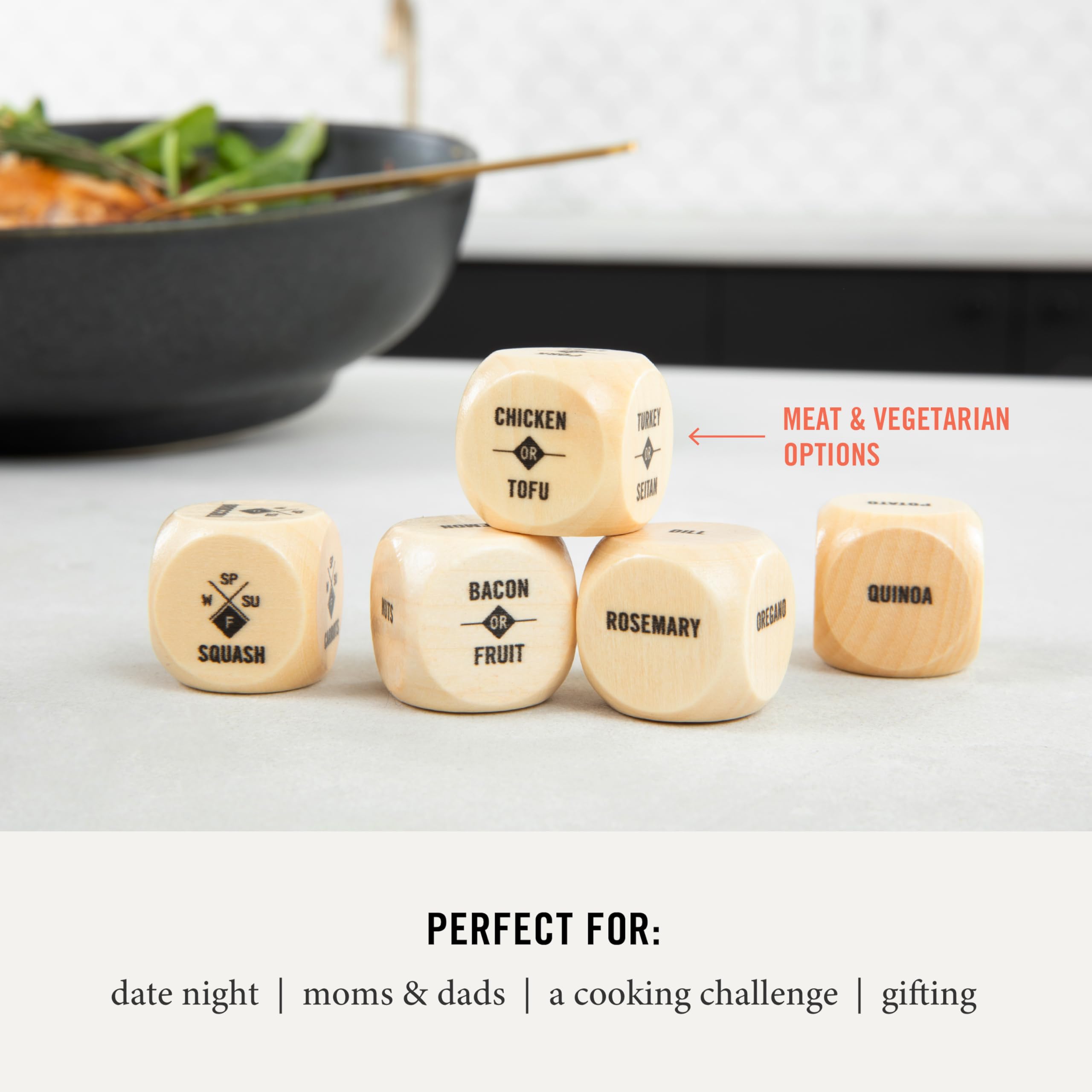 Two Tumbleweeds Foodie Dice take-out die to plan dine-in or delivery nights.